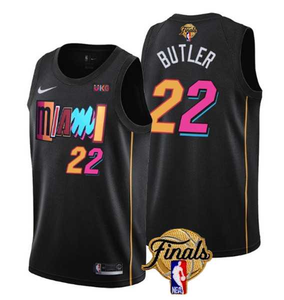 Men%27s Miami Heat #22 Jimmy Butler Black 2023 Finals City Edition Stitched Basketball Jersey Dzhi->miami heat->NBA Jersey